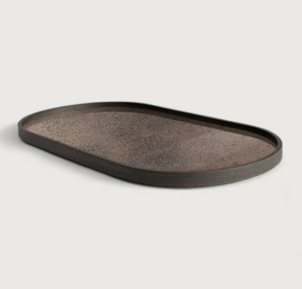 Ethnicraft Bronze mirror tray oblong 