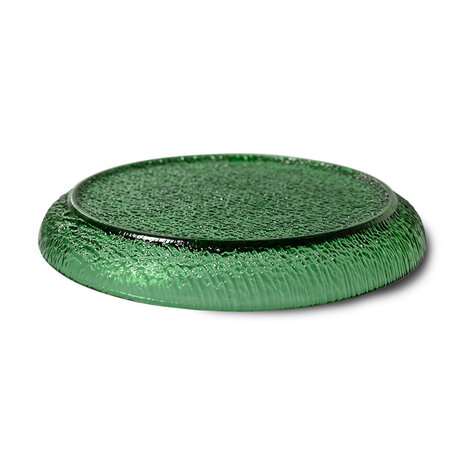 HKLIVING the emeralds: glass side plate, green