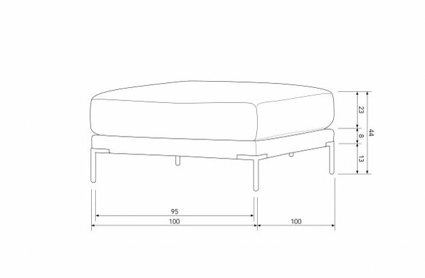 Vtwonen Couple Poef 100cm Zand