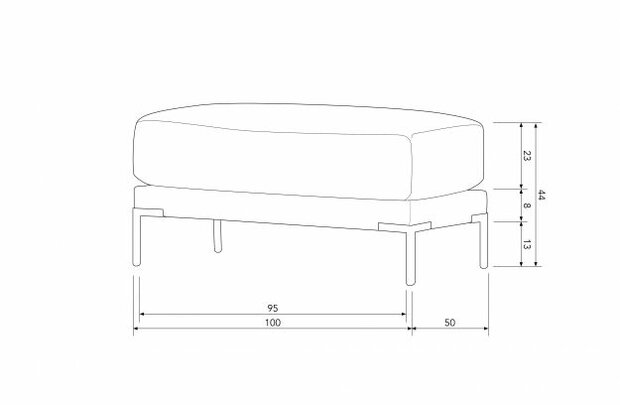 Vtwonen Couple Poef 50cm Donkergrijs