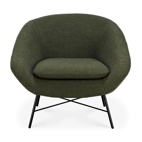 Ethnicraft Barrow lounge chair Pine Green fabric