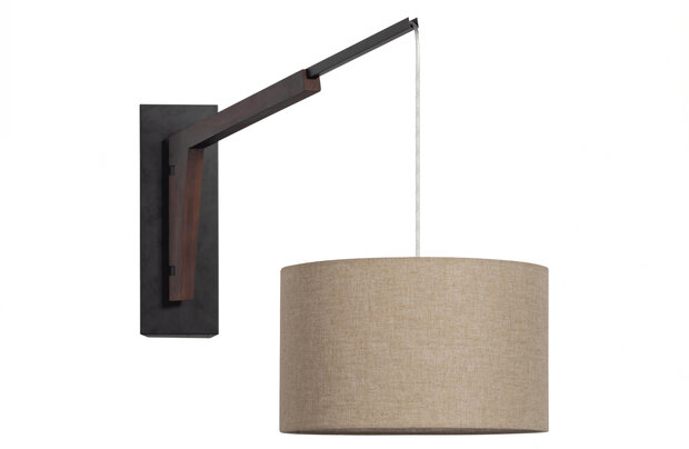 Bepurehome Brim Wandlamp Met Kap Hout Rattan Naturel