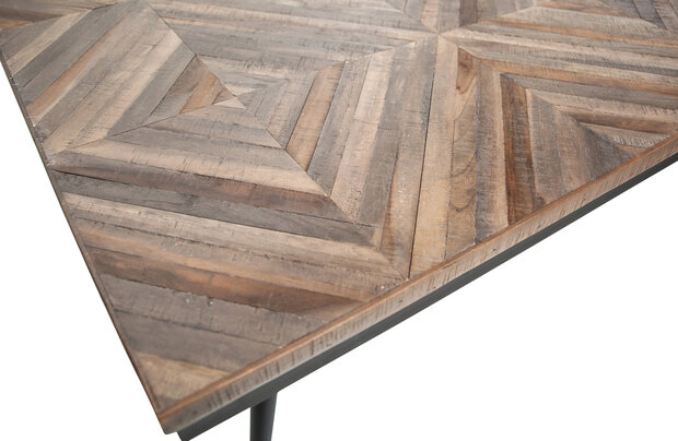 Bepurehome Rhombic Eettafel 220x90 Hout/Metaal