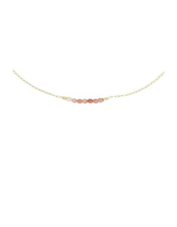 Zusss ketting met steentjes roze/goud