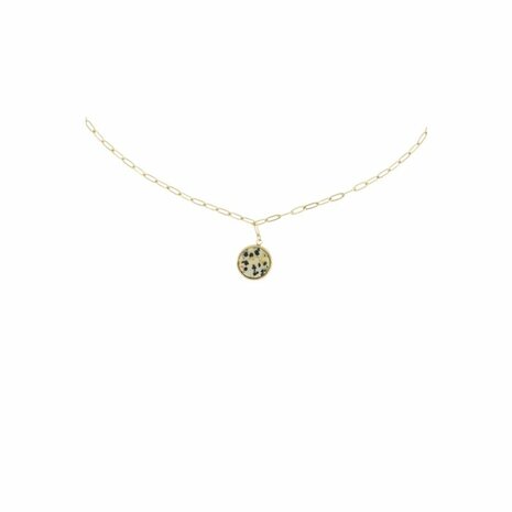 Zusss schakelketting met muntje spikkels/goud