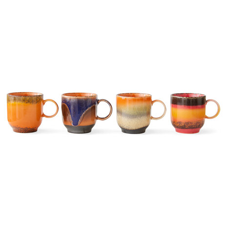 70s ceramics: coffee mugs, brazil (set of 4)