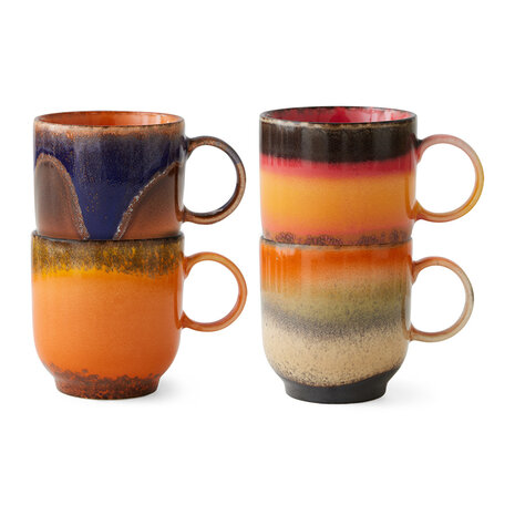 70s ceramics: coffee mugs, brazil (set of 4)