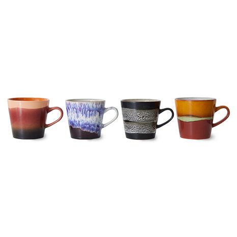 70s ceramics: americano mugs, friction (set of 4)