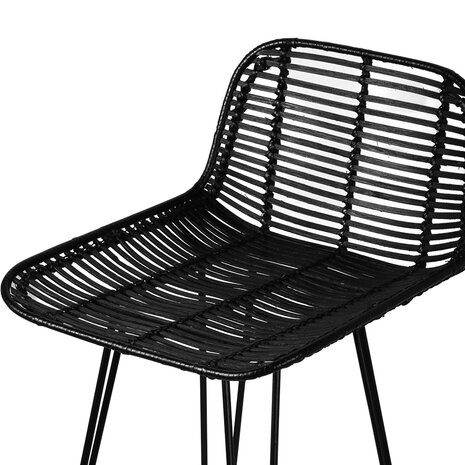 HKLIVING rattan barstool black