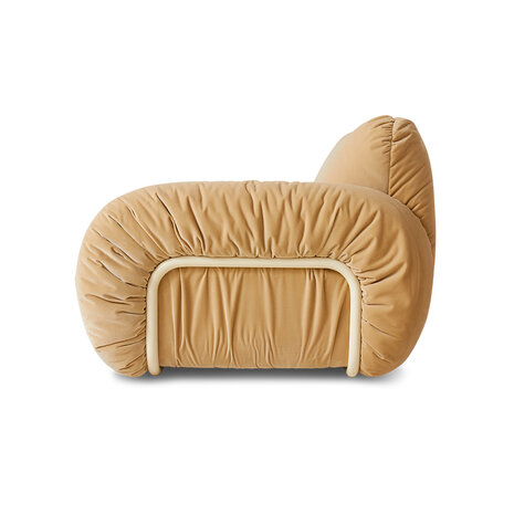 HKLIVING Arc Lounge Fauteuil, Frame Sand, Royal Velvet, Cream