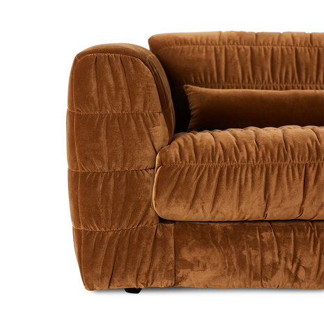 HKLIVING Club Couch Royal Velvet, Caramel