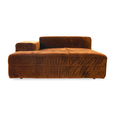 HKLIVING Brut Sofa Element Left Divan Royal Velvet, Caramel