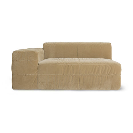 HKLIVING Brut Sofa Element Left Royal Velvet, Cream