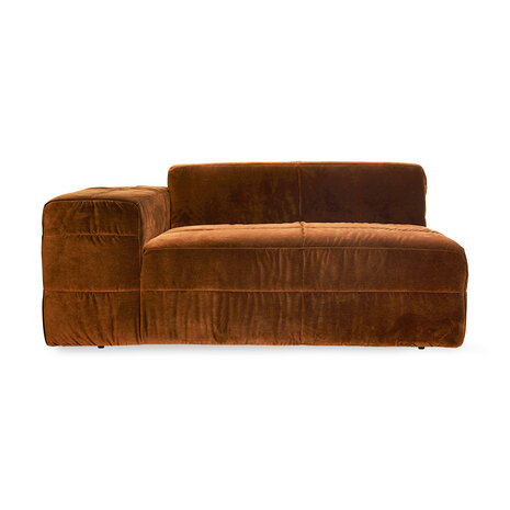 HKLIVING Brut Sofa Element Left Royal Velvet, Caramel