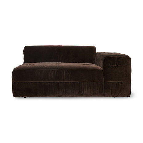 HKLIVING Brut Sofa Element Right Royal Velvet, Espresso