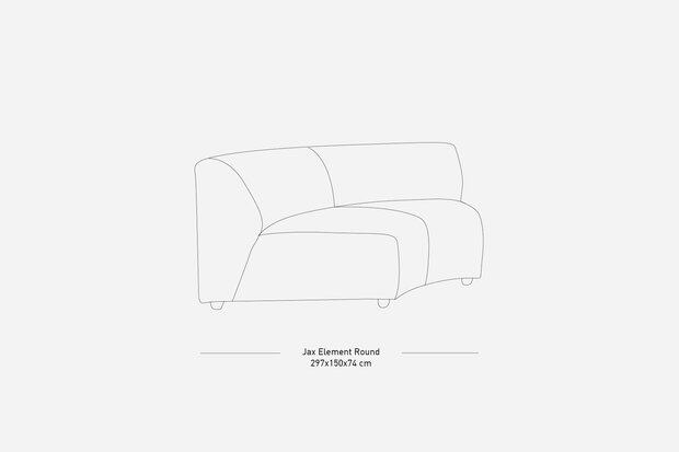 HKLIVING Jax Couch Element Round sneak, light grey