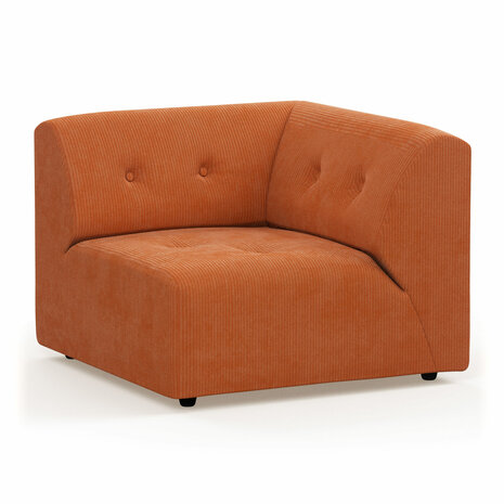 HKLIVING Vint Couch Element Right Corduroy Rib, dusty orange