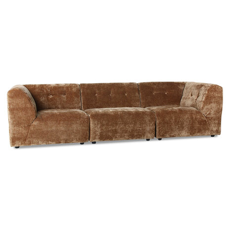 HKLIVING Vint Couch Element Middle Corduroy Velvet, Aged Gold