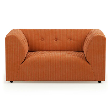 HKLIVING Vint Couch Element Loveseat Corduroy Rib, Dusty Orange