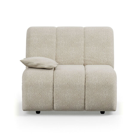 HKLIVING Wave Couch Element Left Low Arm Boucle Cream