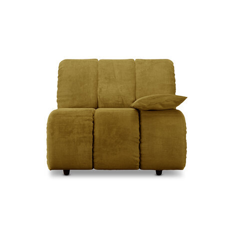 HKLIVING Wave Couch Element Right Low Arm Royal Velvet, Olive