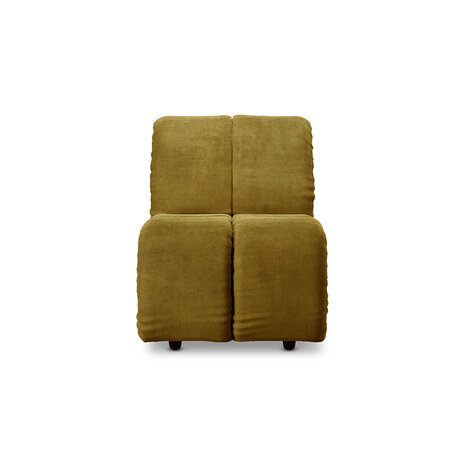 HKLIVING Wave Couch Element Middle Small Royal Velvet, Olive