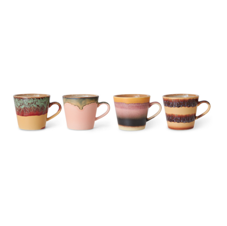 HKLIVING 70s ceramics: cappuccino mugs vista, set of 4