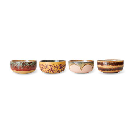 HKLIVING 70s ceramics dessert bowls, harbour (set of 4)