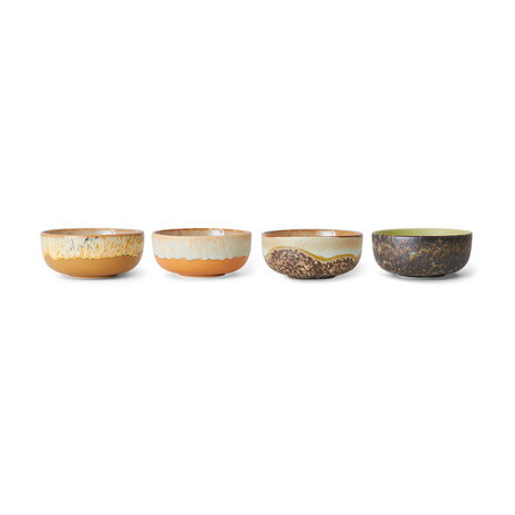 HKLIVING 70s ceramics: tapas bowls, drift (set of 4)