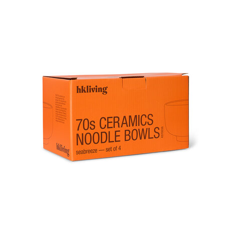 HKliving 70s ceramics noodle bowls, seabreeze (set van 4)