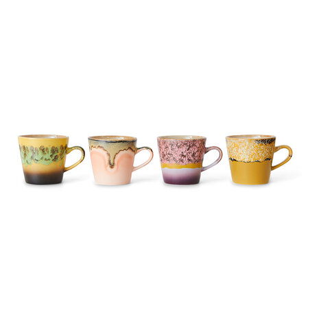 70s ceramics: americano mugs, radiant (set of 4)