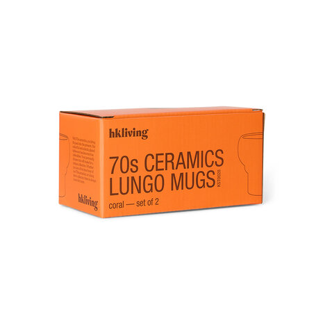 HKLIVING 70s ceramics: lungo mugs, coral (set of 2)