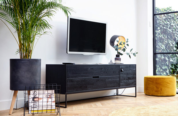 officieel Productiviteit Vergelijken WOOOD Exclusive Silas tv meubel black night - Natuurlijk Wonen