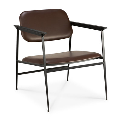 Ethnicraft DC lounge chair - chocolate leather