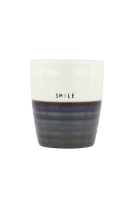 Zusss koffiemok smile, donkerblauw/ wit