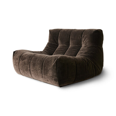 HKLIVING Lazy Lounge Chair Royal Velvet Espresso