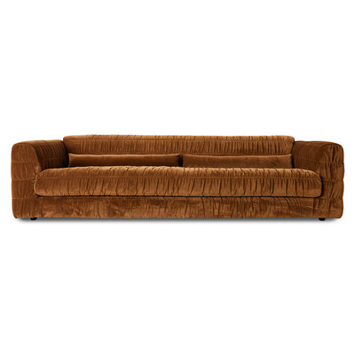 HKLIVING Club Couch Royal Velvet, Caramel