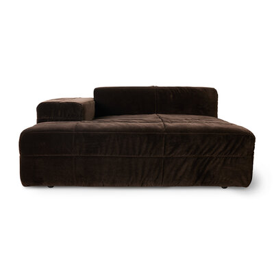 HKLIVING Brut Sofa Element Left Divan Royal Velvet, Espresso