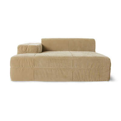 HKLIVING Brut Sofa Element Left Divan Royal Velvet, cream