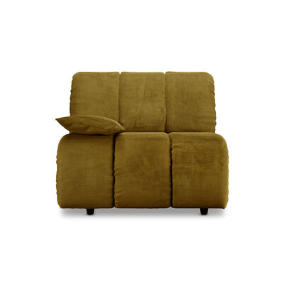 HKLIVING Wave Couch Element Left Low Arm Royal Velvet, Olive