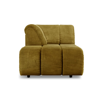 HKLIVING Wave Couch Element Left Divan Royal Velvet, Olive