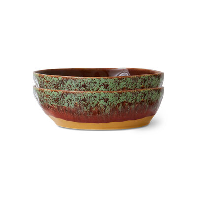 HKLIVING 70s ceramics pasta bowls cove (set of 2)