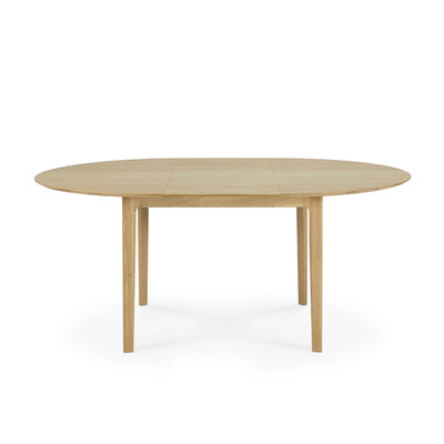 Ethnicraft oak Bok round extendable dining table, showmodel